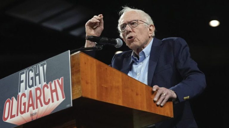 Watch: Bernie Sanders reacts to Trump’s Iran strikes in real time at ‘Fighting Oligarchy’ rally